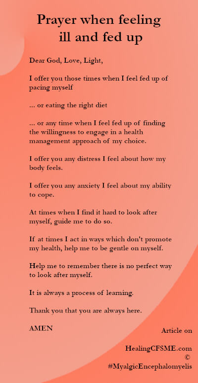 Prayer when feeling ill and fed up
